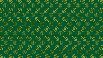 Dollar money sign pattern on green background, USD dollar currency symbol for wallpaper, dollar pattern for fabric print vector