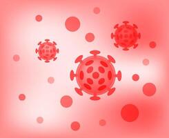 virus illustration red color, virus simple flat symbol, clip art virus on red background, monster icon, virus circle shape or bacteria infection graphic sign vector