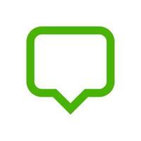 green speech bubble signs, bubble speak icon trendy flat design, simple square dialog message for icon, speech bubble square green for button, text box for comment symbol vector
