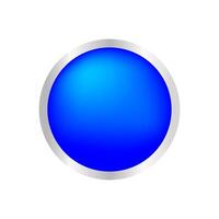 button circle shape blue for buttons games play isolated on white, blue modern 3d buttons simple and convex, sphere button blue flat style icon sign for applications, button round shape vector