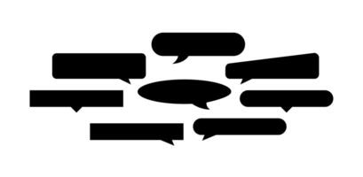 speech bubble black horizontal shape isolated on white, many horizontal frame speech bubble shape, dialog box balloon of text title, discussion chat symbol of banner copy space, balloon speech of talk vector