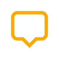 orange speech bubble sign isolated on white, bubble speak icon trendy flat design, simple square dialog message for icon, speech bubble square red for button, text box for comment symbol vector