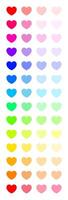 heart shape colorful cute isolated on white, simple heart plain multicolored for element valentine card, icon heart-shaped minimal flat lay for decoration, clip art heart sign colorful of many pattern vector