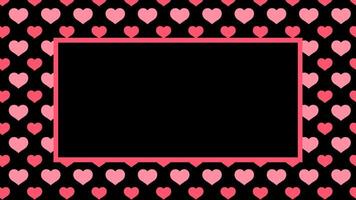 banner pink black heart pattern, frame background, black pink frame with heart shape pattern, for valentine's day banner and card, heart shape black pink pattern for a copy space vector