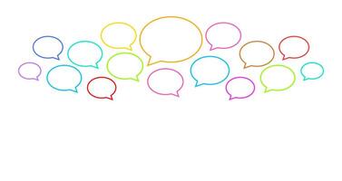 speech bubble ellipse line many isolated on white for copy space, balloon message icon for chat vector