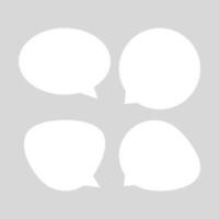 white speech bubble ellipse isolated on grey, balloon message icon for chat and talk vector