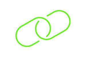 chain link symbol green for icon, simple hyperlink link chain with line thin style, icon link chain for data ux ui website or mobile application, chain joined symbol for elements signal network vector