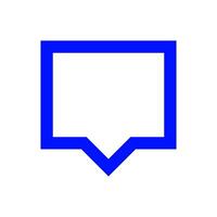 blue speech bubble sign isolated on white, bubble speak icon trendy flat design, simple square dialog message for icon, speech bubble square blue for button, text box for a comment symbol vector