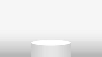 3d pedestal cylinder circle white grey for cosmetics showcase, podium circle stage pastel white color, platform 1 step for advertising copy space, one podium round for product display vector