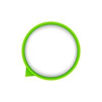speech bubble green circle isolated on white, bubble chat sign for icon speak or talk, balloon speech for message copy space text, dialog box chat symbol, modern speech bubble for conversation concept vector