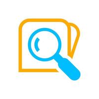 search icon isolated on white, magnifying glass search to file symbol, research icon, wallet flat simple with magnifying glass, research find icon for look or view, search button for exploration focus vector