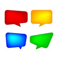 speech bubble for message talk, copy space text, colorful speech bubble square isolated on white, label speech bubble red yellow blue and green, template dialog speech sign of a communication vector