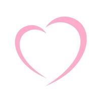 heart shape pastel pink isolated on white background, heart-shaped flat icon symbol, pink heart shape for decoration valentine's card, heart shape for logo graphics design vector