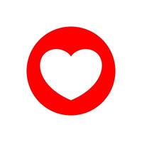 heart shape icon simple in circle red, heart symbol for button graphic, passion or romantic icon, heart shape element sign for valentine's day and wedding card, happy love symbol vector