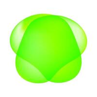 flat blob green isolated on white for background, simple drop fluid shape for graphic hipster card, for cover poster or flyer brochure design, colorful minimal bubble blot for element banner frame vector