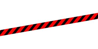 red black caution tape line isolated on white for banner background, tape red black stripe pattern, ribbon tape sign for comfort and a construction safety zone vector