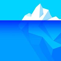 iceberg floating on water and underwater part, iceberg in ocean for symbol climate change, big iceberg in arctic, environment and ecology concept, iceberg polar for flat infographics global warming vector
