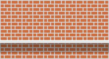 wall red brick pastel with shelf for background, wall red brown brick bathroom and shelf, brick pattern wall structure of architecture, cement wall red brick full image, old cement block for display vector