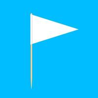 wooden toothpicks flags triangle miniature isolated on blue, toothpick flags triangle blank or white, toothpick pin icon, toothpick flags for mini stick pointer message vector