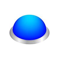 button circle shape blue for buttons games play isolated on white, blue modern 3d buttons simple and convex, sphere button blue flat style icon sign for applications, buttons round for website or app vector