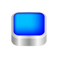 button square shape blue for buttons games play isolated on white, blue modern 3d buttons simple and convex, square button blue flat style icon sign for applications, buttons square for website app vector