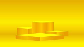 luxury pedestal gold 3d on golden background, gold pedestal circle box for cosmetics product display show, gold podium stage show for deluxe victory position, ellipse stand for products place vector
