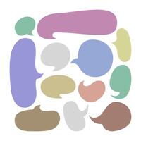 speech bubble pastel color set isolated on white, balloon chat icon, cloud dialog for massage talk, speak sign in cloud shape for copy space text, conversation dialog chat, speech bubble for idea vector