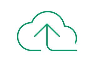cloud and arrow symbol for icon with line thin, simple line arrow up and cloud, icons add data to cloud for ui ux website or mobile application, cloud for upload download, element of storage network vector