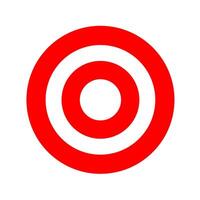 red round symbol isolated on white, circle icon red for shooting target arrow aiming, target for sport game shooting arrow aim, circle point focus for success idea, target sign for business goal ideas vector