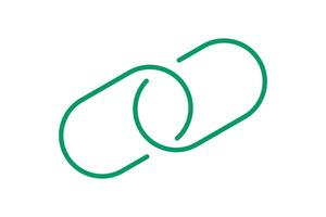 chain link symbol green for icon, simple hyperlink link chain with line thin style, icon link chain for data ux ui website or mobile application, chain joined symbol for element signal network vector