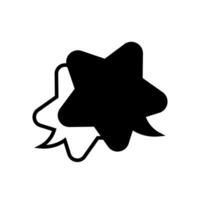 speech bubble star shape isolated on white, speech balloon art line star for communication symbol, black and white speech bubble for talk text, balloon message icon, dialog chatting star icons talk vector