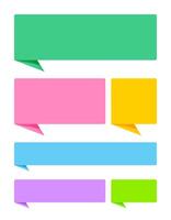 paper speech bubble horizontal pastel color isolated on white, horizontal frame speech bubble label for message, dialog box balloon for text title, discussion chat symbol for element banner vector