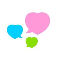 speech bubble heart shape isolated on white, dialog heart for graphic chat talk sign, speech bubble for copy space, conversation comic heart symbol, heart balloon for dialog speech vector
