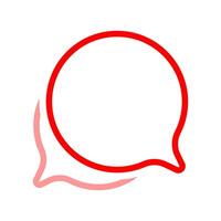 speech bubble red circle isolated on white, bubble chat sign for icon speak or talk, balloon speech for message copy space text, dialog box chat symbol, speech bubble icon for conversation concepts vector