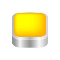 button square shape yellow for buttons games play isolated on white, yellow modern buttons simple and convex, square button yellow flat style icon sign for applications, buttons square vector