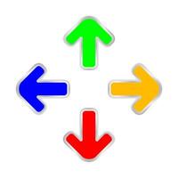 colorful expand arrow isolated on white, arrows pointing out in a square shape, expand arrow icon for resizes, drag arrow for all direction app, arrows pointer cursor of mouse symbol, expanding icon vector