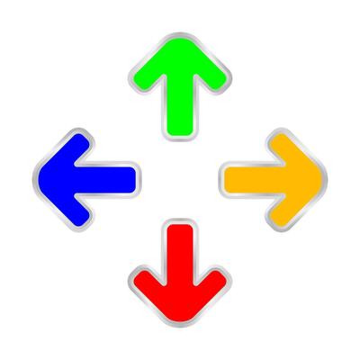 colorful expand arrow isolated on white, arrows pointing out in a square shape, expand arrow icon for resizes, drag arrow for all direction app, arrows pointer cursor of mouse symbol, expanding icon