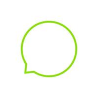 circle speech bubble for message talk and copy space text, green speech bubble isolated on white vector