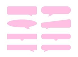 speech bubble horizontal pink pastel soft isolated on white, many horizontal frame speech bubble shape, dialog box balloon for text title, discussion chat symbol for banner, various balloon for talk vector