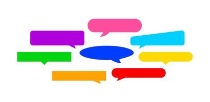 speech bubble colorful horizontal isolated on white, horizontal frame speech bubble shape vector