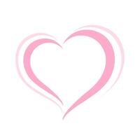 heart shape pastel pink isolated on white background, heart-shaped flat icon symbol, pink heart shape for decoration valentine's card, heart shape for logo graphics vector
