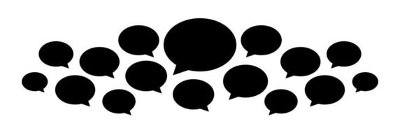 speech bubble ellipse many isolated on white for copy space, balloon message icon for chat and talk speak, speech bubble frame vector