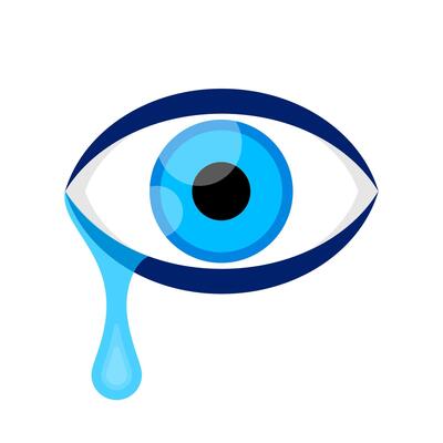 eyes blue and tears cry graphic, eyes look simple shape, eyeball and teardrop sign for vision sight and optical care concept, eyes and tear drops clip art, illustration of crying eyes