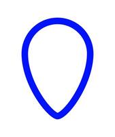 pin point blue bright for icon isolated on white, pointer blue for button place on map, pin point for marker location, pin pointer blue simple shape vector