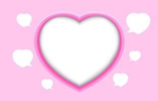 beautiful heart shape frame for copy space text, template valentine card with heart shape soft pink pastel, speech bubble heart shape for love card background, dialog speech paper in a heart shape vector