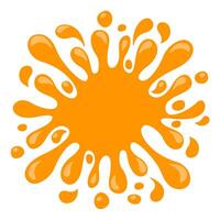 water drop orange juice splash, water blob orange flat isolated on white, pineapple juice splash flow, orange juice drop splatter simple for package design, water orange drop symbol for graphics vector