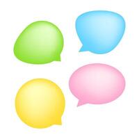 colorful speech bubble balloon for message talk chat concept, template speech bubble cute isolated on white, speech dialog for message talk vector