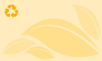 recycle symbol on yellow soft background graphic leaf pattern, template banner background nature for copy space, background yellow soft for garbage waste recycle article documents or presentation vector