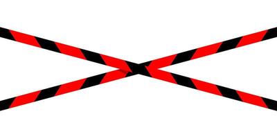 red black caution tape line isolated on white for banner background, tape red black stripe pattern, ribbon tape sign for comfort and construction safety zone, copy space text vector