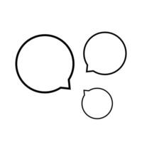 speech bubble line circle, dialog circle shape for graphic chat talk sign, speech bubble for copy space text, conversation comic circle symbol, circle art line balloon dialog speech vector